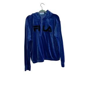 Fila Blue Velvet Hoodie Size XXL